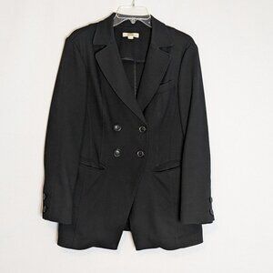 COLDWATER CREEK Black Double Breasted Dress Business Pea Coat; Size 12